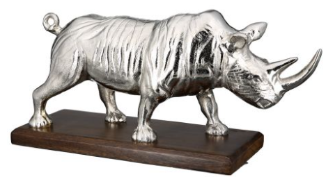 Dekofigur Rhino auf Mangoholz